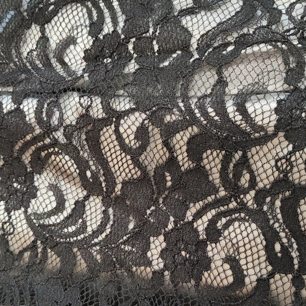 Coldwater Creek Maxi Skirt Size M Whimsigoth Goth Formal Black Lace Halloween - Picture 9 of 12